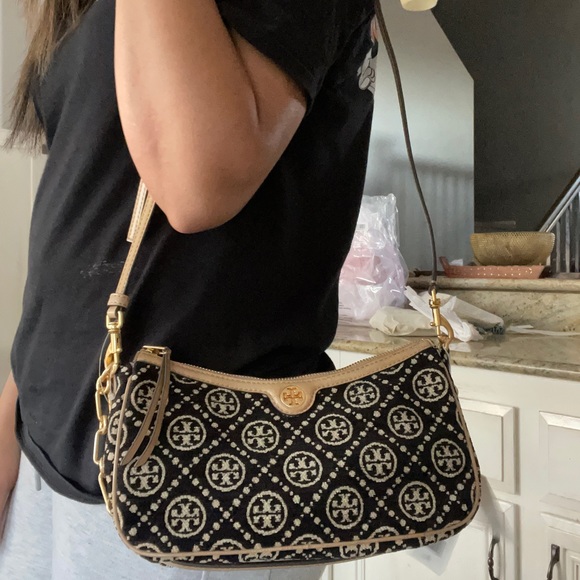 New 🖤 Tory Burch T Monogram Chenille Studio Shoulder Bag - Picture 9 of 14